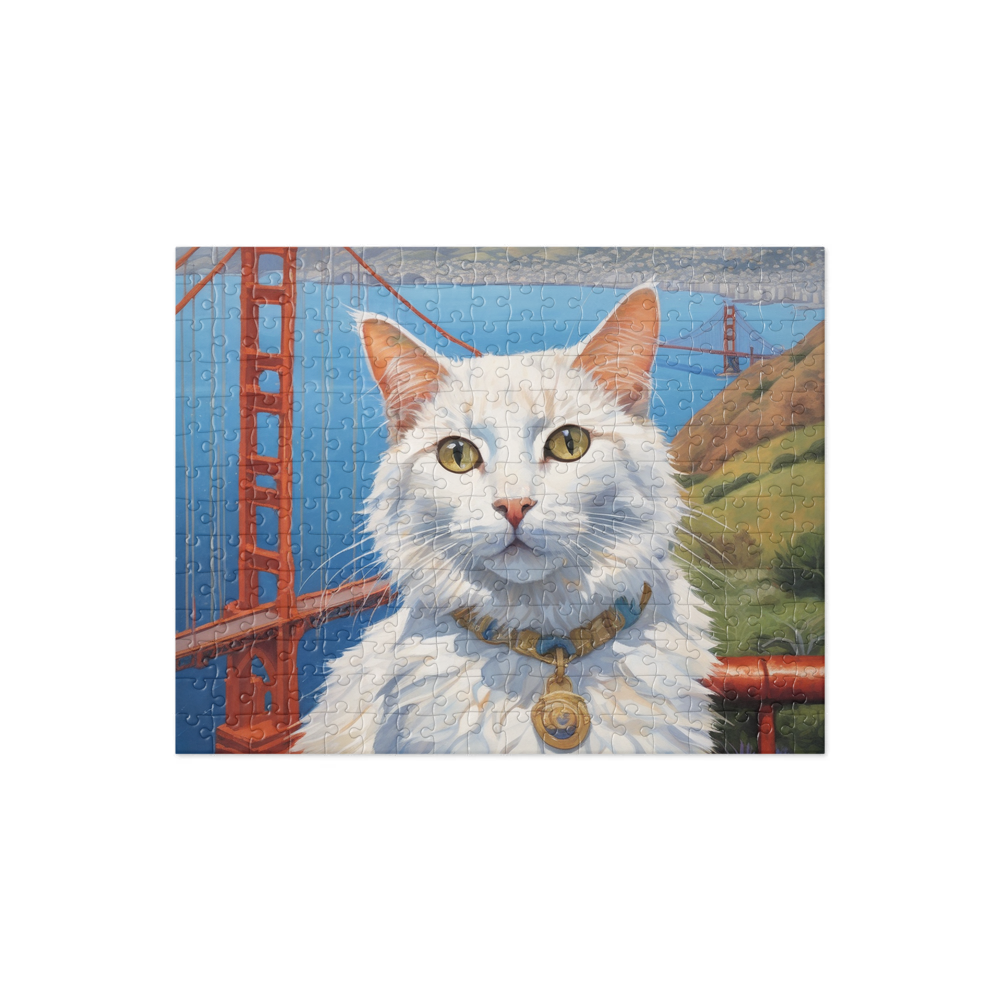 PugMug Custom White Companion Cat Jigsaw Puzzle