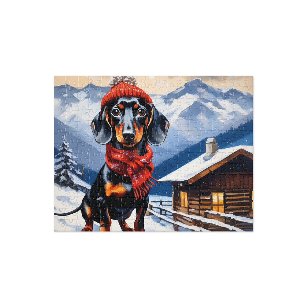 PugMug Custom Black Dachshund Jigsaw Puzzle