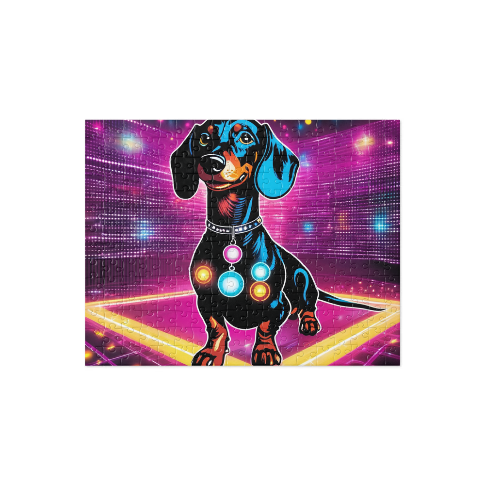 PugMug Custom Black Dachshund Jigsaw Puzzle