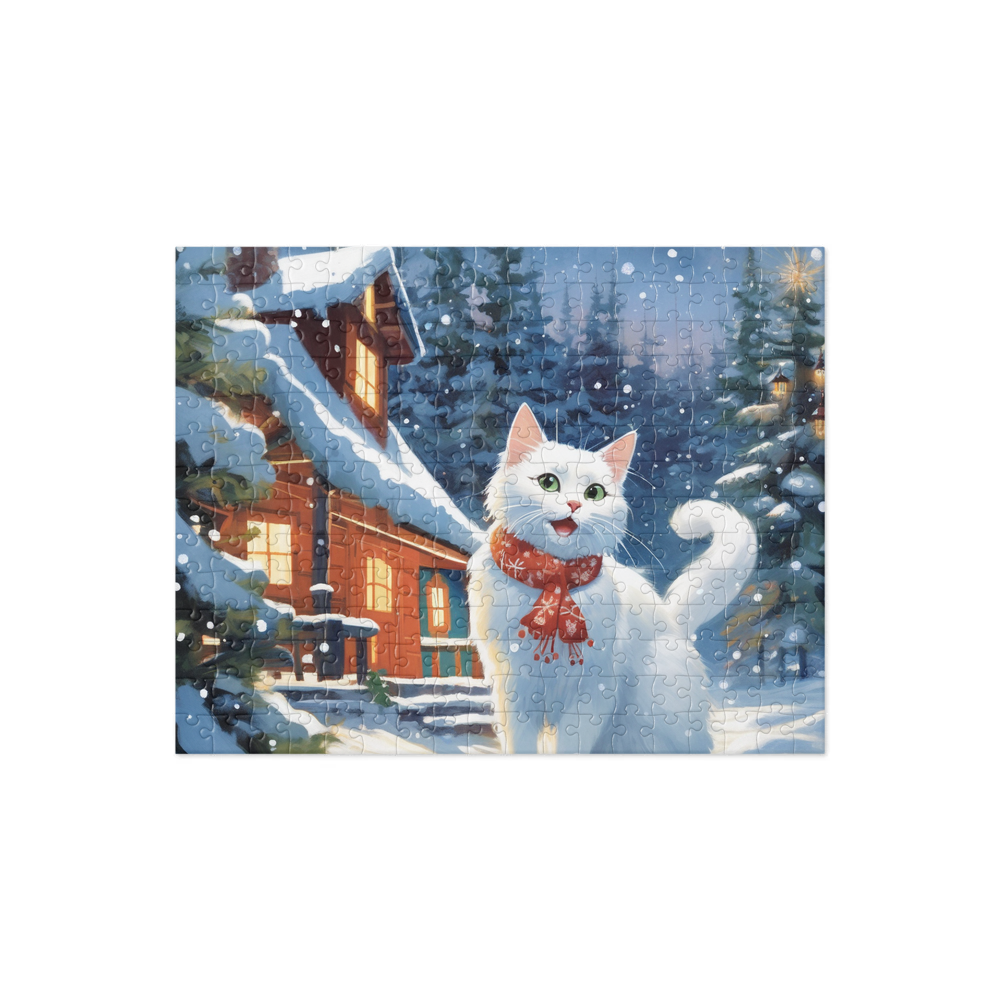 PugMug Custom White Companion Cat Jigsaw Puzzle