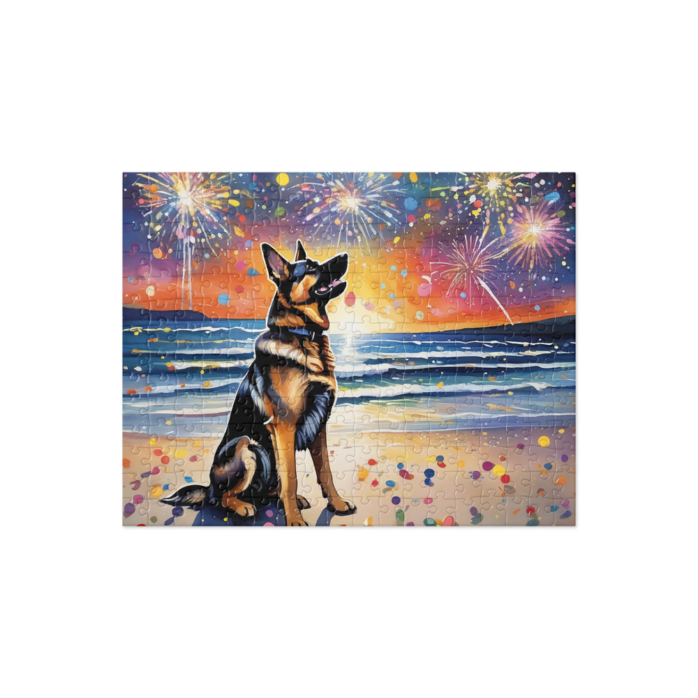 PugMug Custom German Shepherd Dog Jigsaw Puzzle