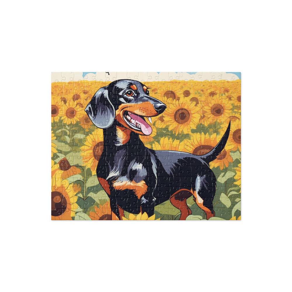PugMug Custom Black Dachshund Jigsaw Puzzle