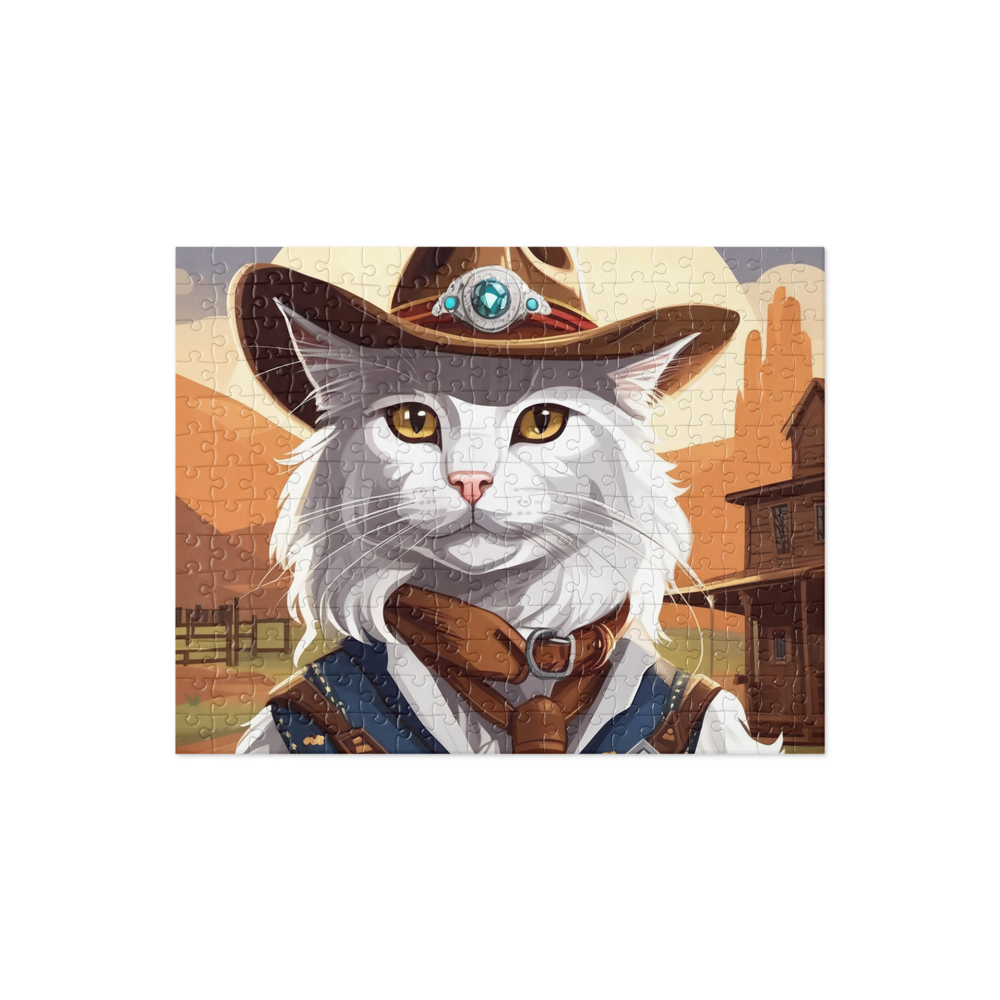 PugMug Custom White Maine Coon Cat Jigsaw Puzzle