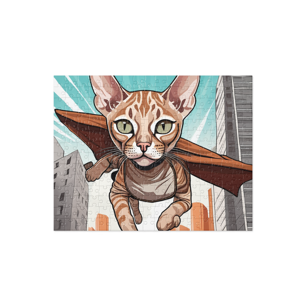 PugMug Custom Tabby Devon Rex Cat Jigsaw Puzzle