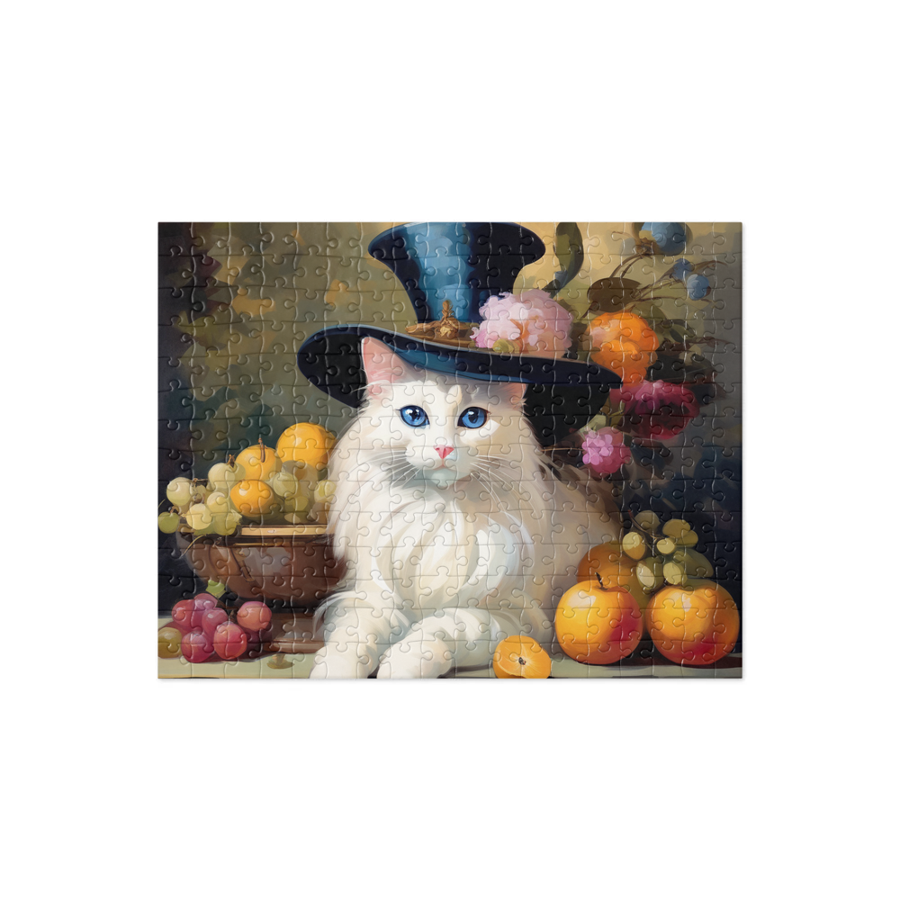 PugMug Custom White Ragdoll Cat Jigsaw Puzzle