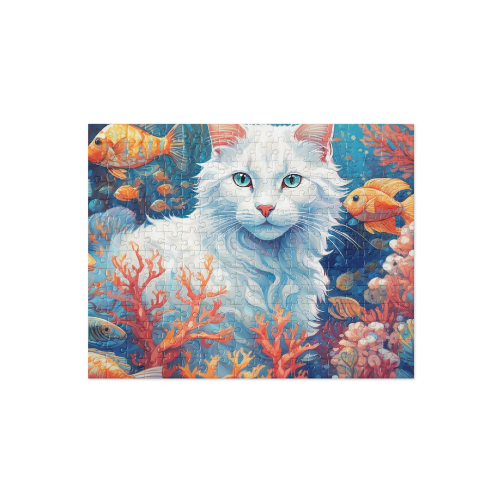PugMug Custom White Companion Cat Jigsaw Puzzle