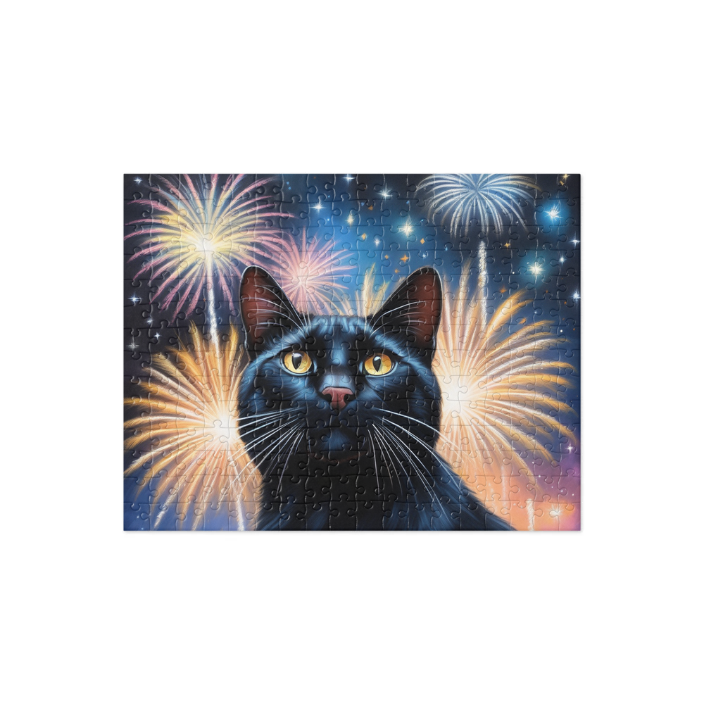 PugMug Custom Black Exotic Cat Jigsaw Puzzle