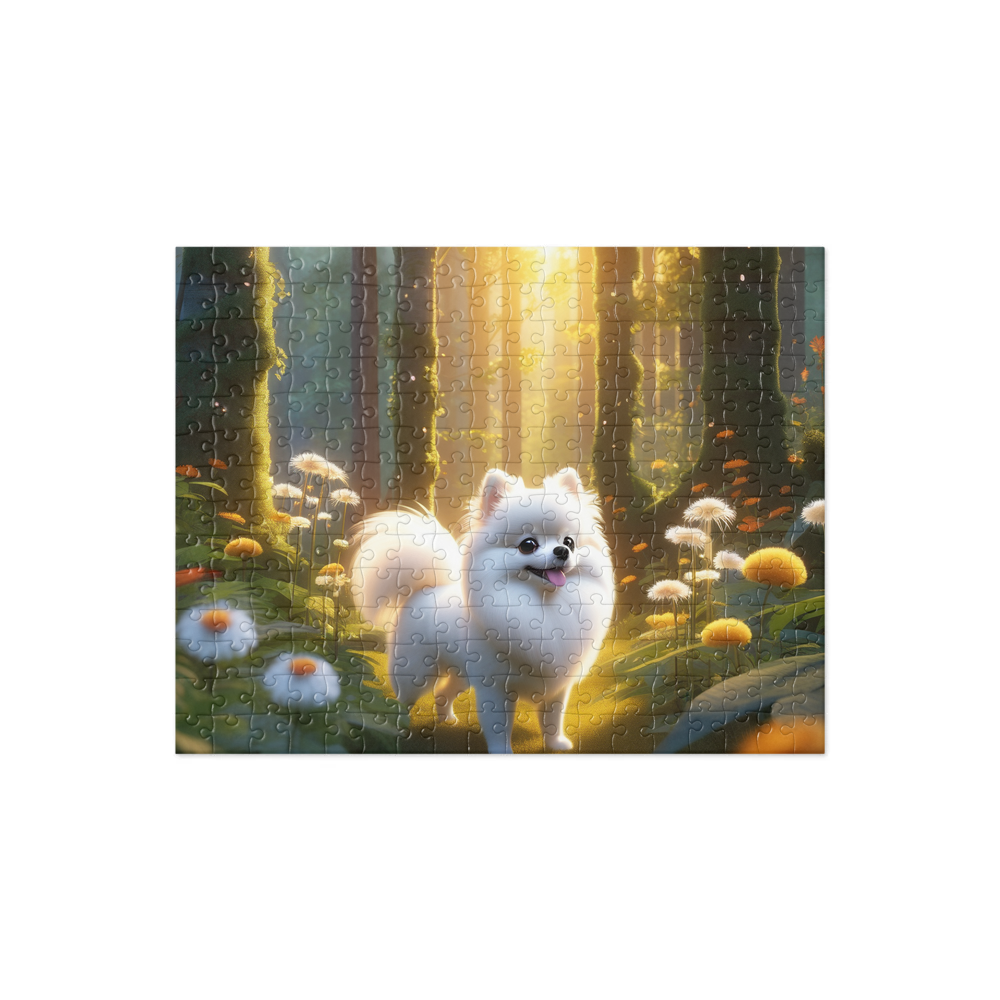 PugMug Custom White Pomeranian Jigsaw Puzzle