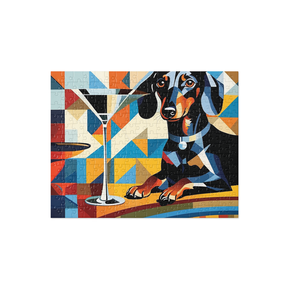 PugMug Custom Black Dachshund Jigsaw Puzzle