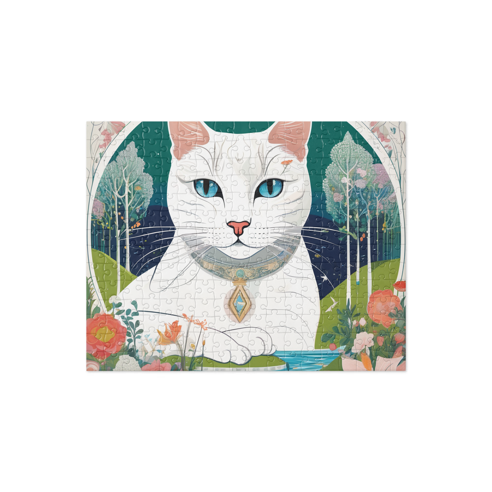 PugMug Custom White Companion Cat Jigsaw Puzzle