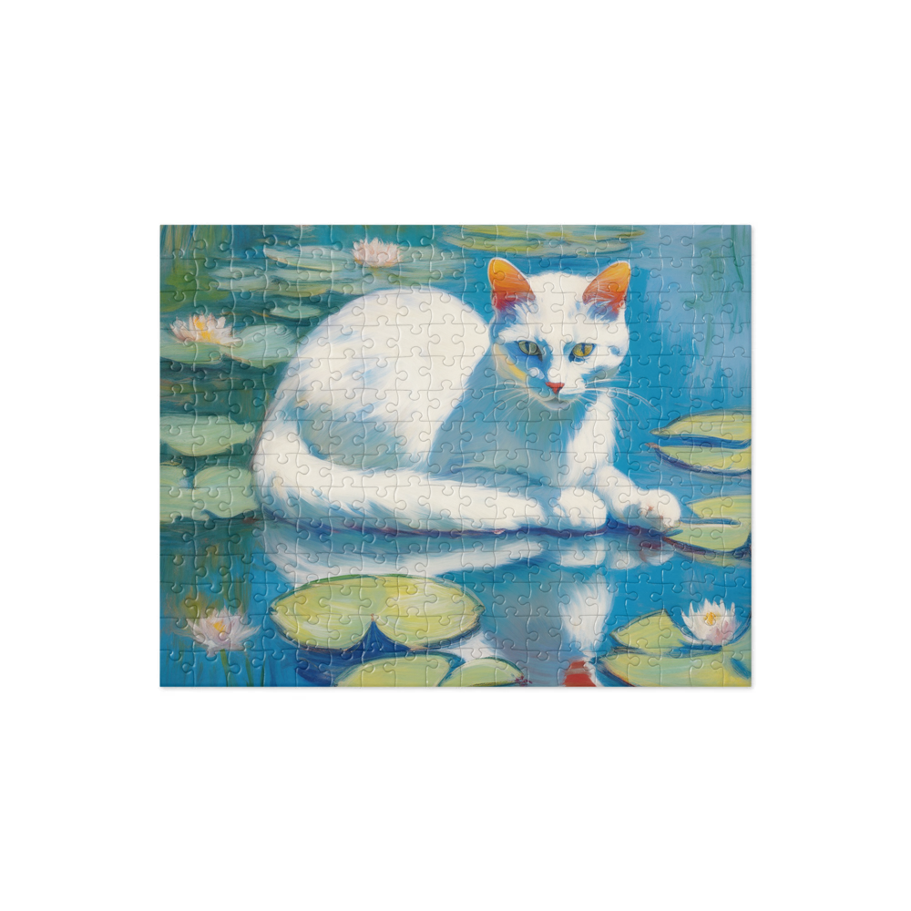 PugMug Custom White Companion Cat Jigsaw Puzzle