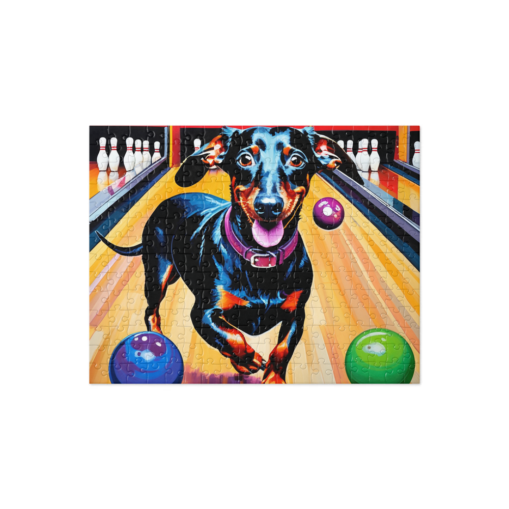PugMug Custom Black Dachshund Jigsaw Puzzle