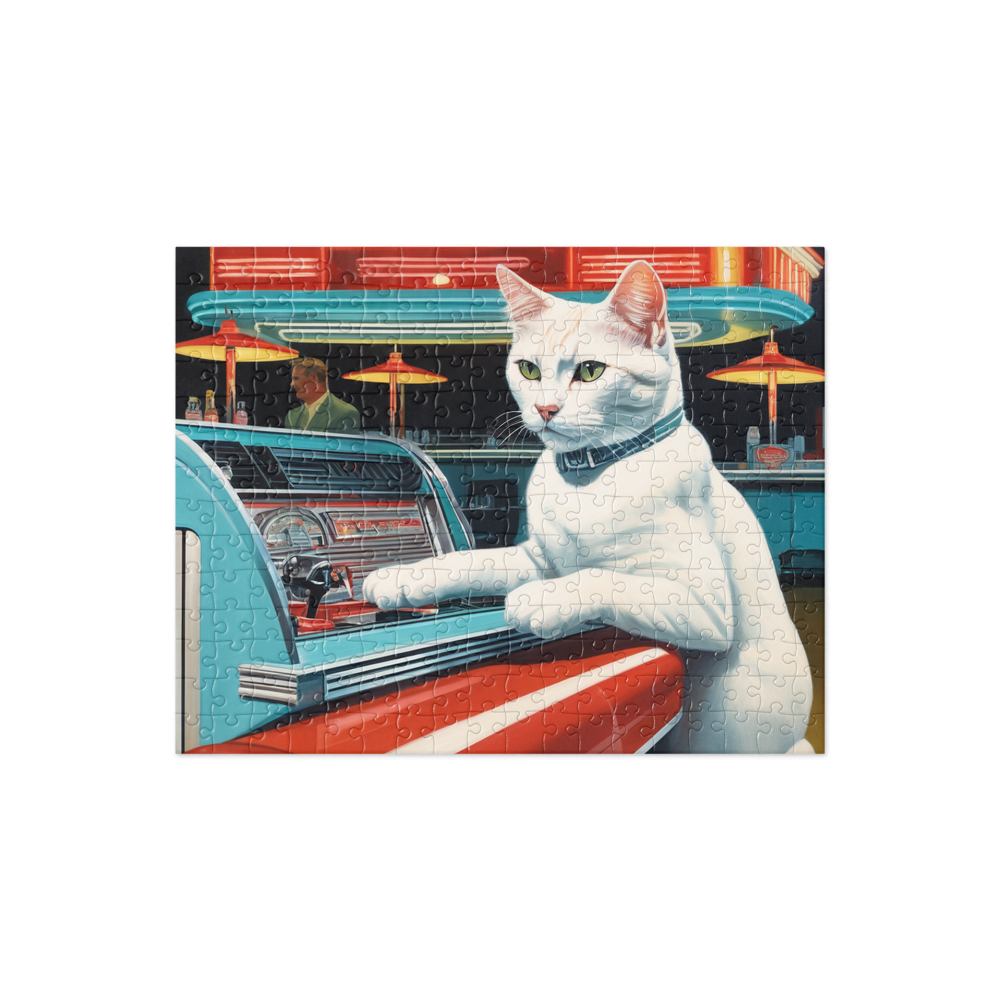 PugMug Custom White Companion Cat Jigsaw Puzzle