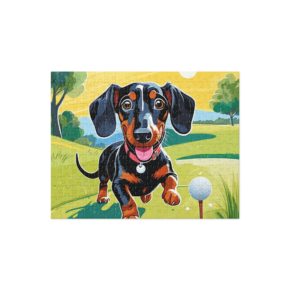 PugMug Custom Black Dachshund Jigsaw Puzzle