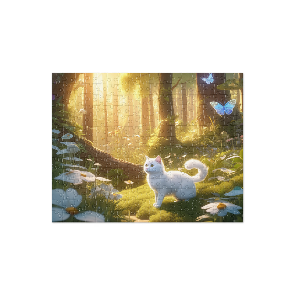 PugMug Custom White Companion Cat Jigsaw Puzzle