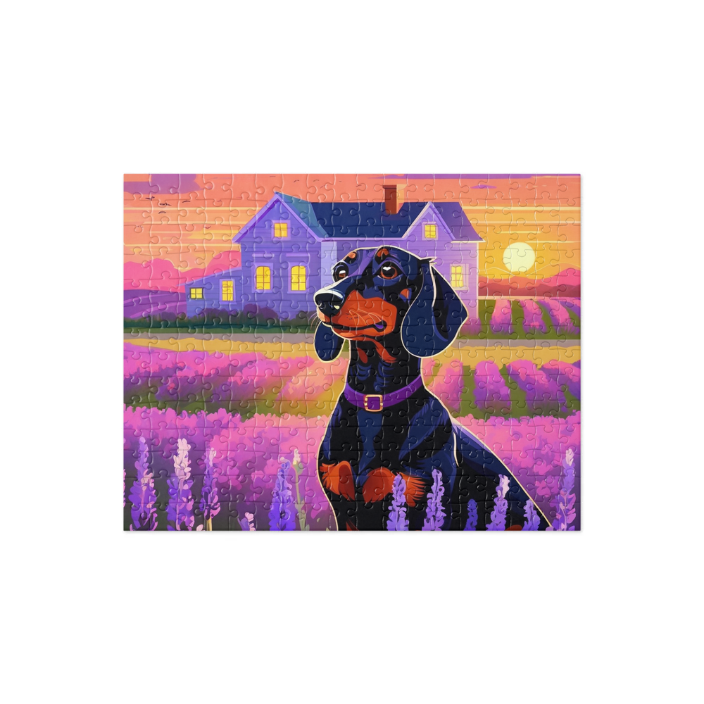 PugMug Custom Black Dachshund Jigsaw Puzzle