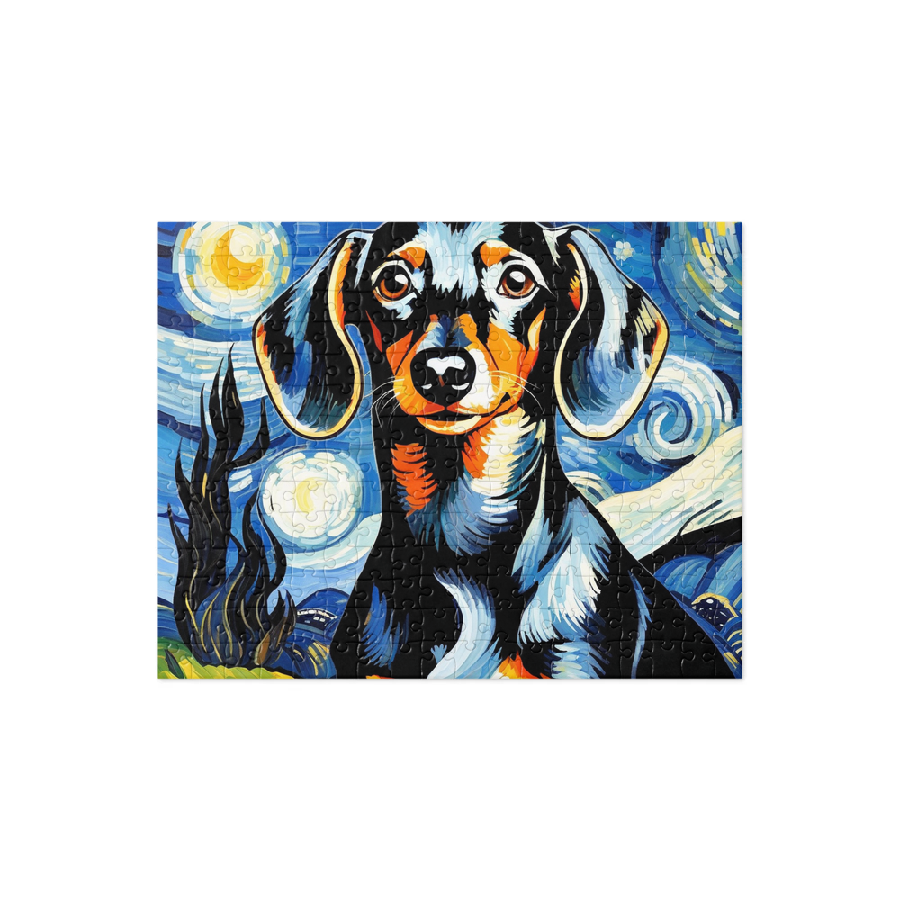 PugMug Custom Black Dachshund Jigsaw Puzzle