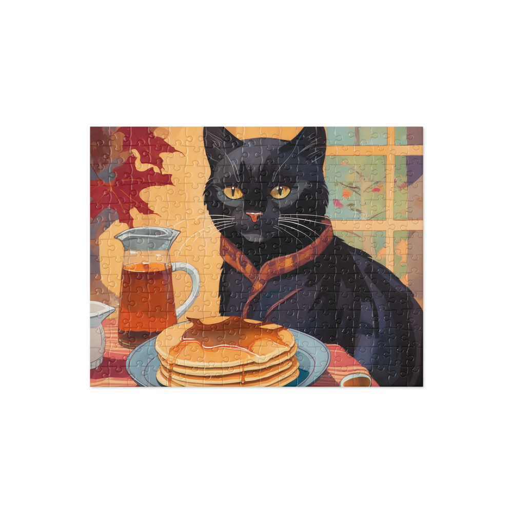 PugMug Custom Black Exotic Cat Jigsaw Puzzle