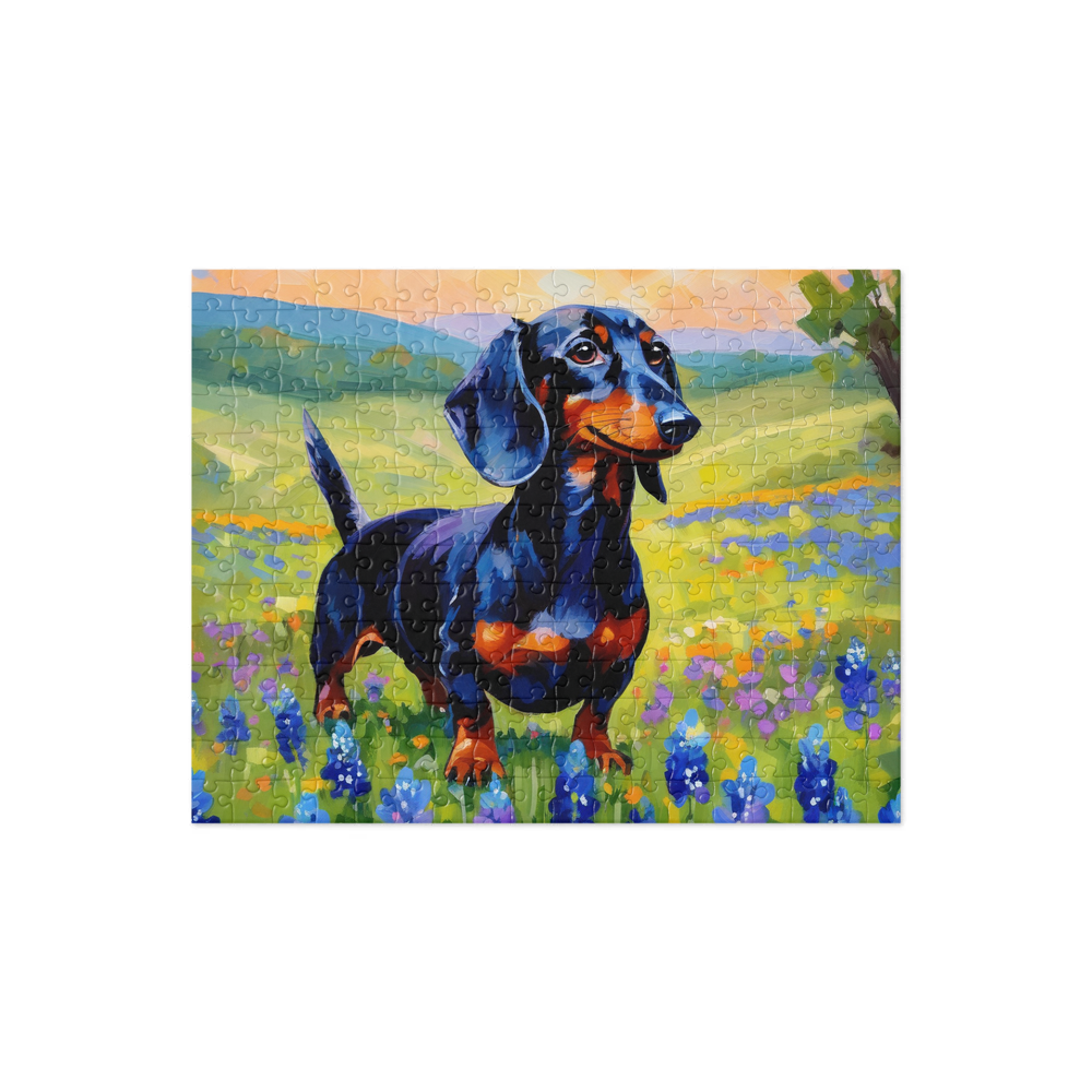 PugMug Custom Black Dachshund Jigsaw Puzzle