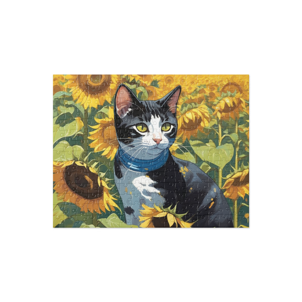PugMug Custom Black American Shorthair Cat Jigsaw Puzzle