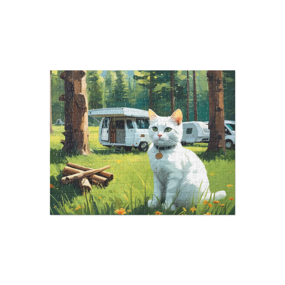 PugMug Custom White Companion Cat Jigsaw Puzzle