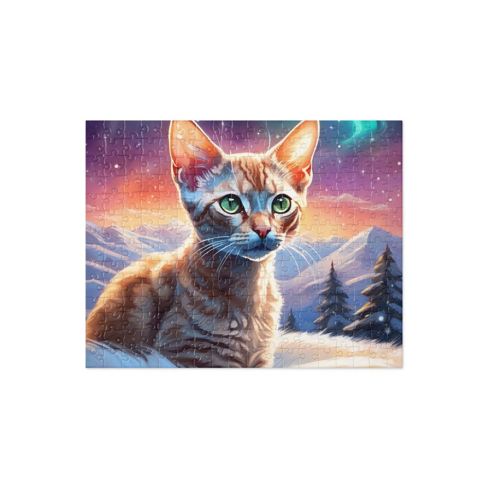 PugMug Custom Tabby Devon Rex Cat Jigsaw Puzzle