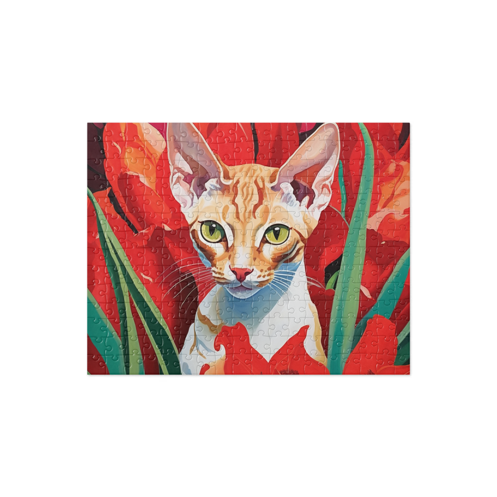 PugMug Custom Tabby Devon Rex Cat Jigsaw Puzzle