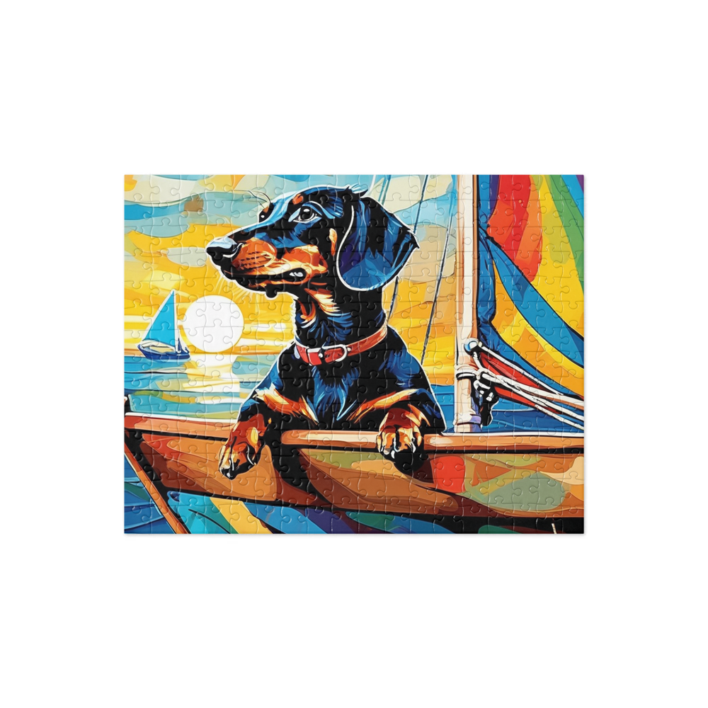 PugMug Custom Black Dachshund Jigsaw Puzzle