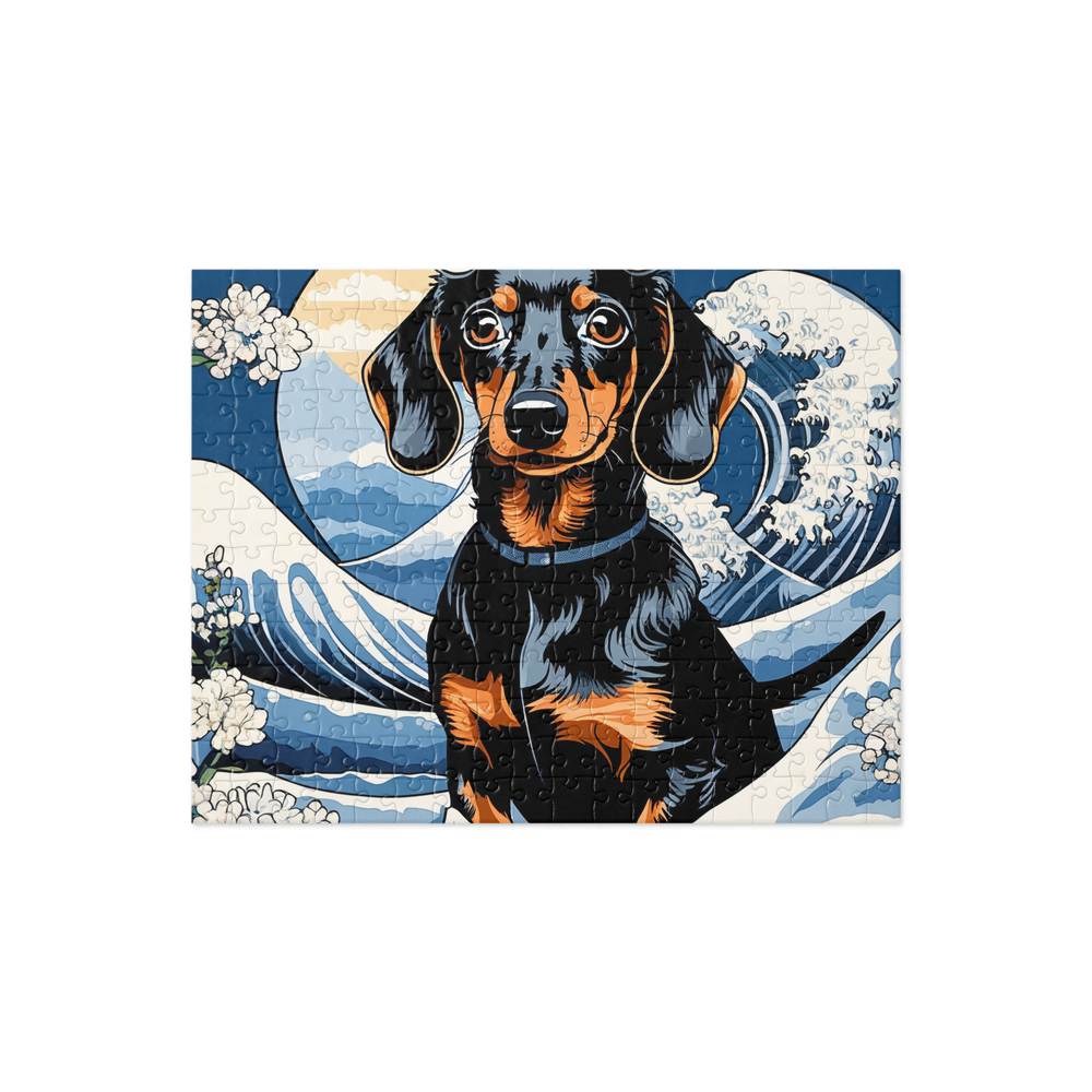 PugMug Custom Black Dachshund Jigsaw Puzzle