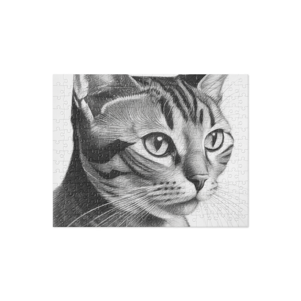 PugMug Custom Black American Shorthair Cat Jigsaw Puzzle