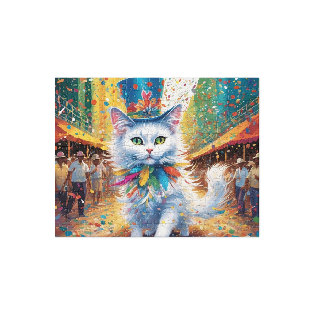 PugMug Custom White Companion Cat Jigsaw Puzzle