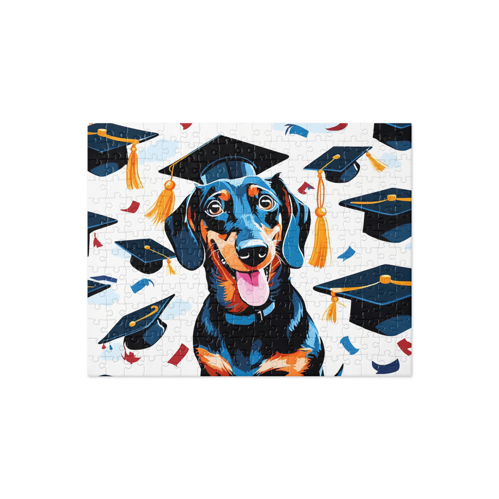 PugMug Custom Black Dachshund Jigsaw Puzzle