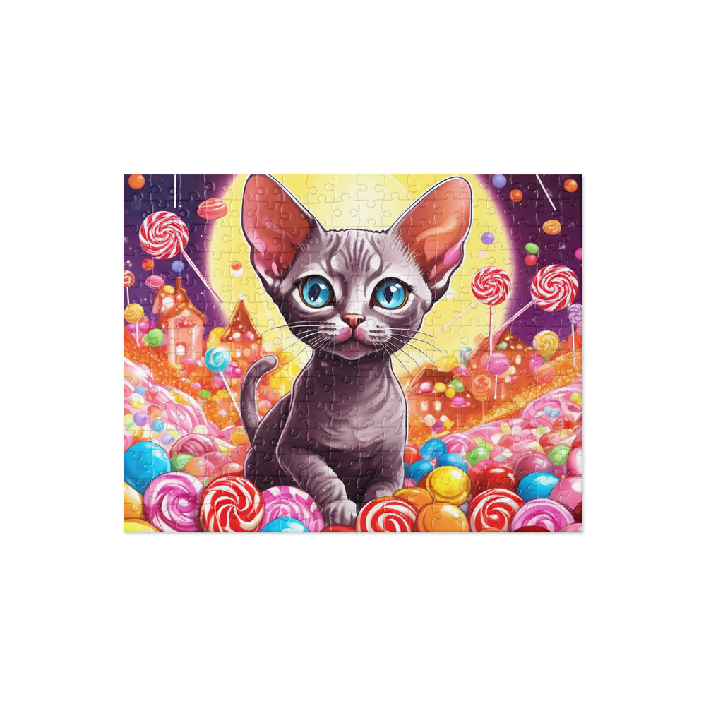PugMug Custom Tabby Devon Rex Cat Jigsaw Puzzle