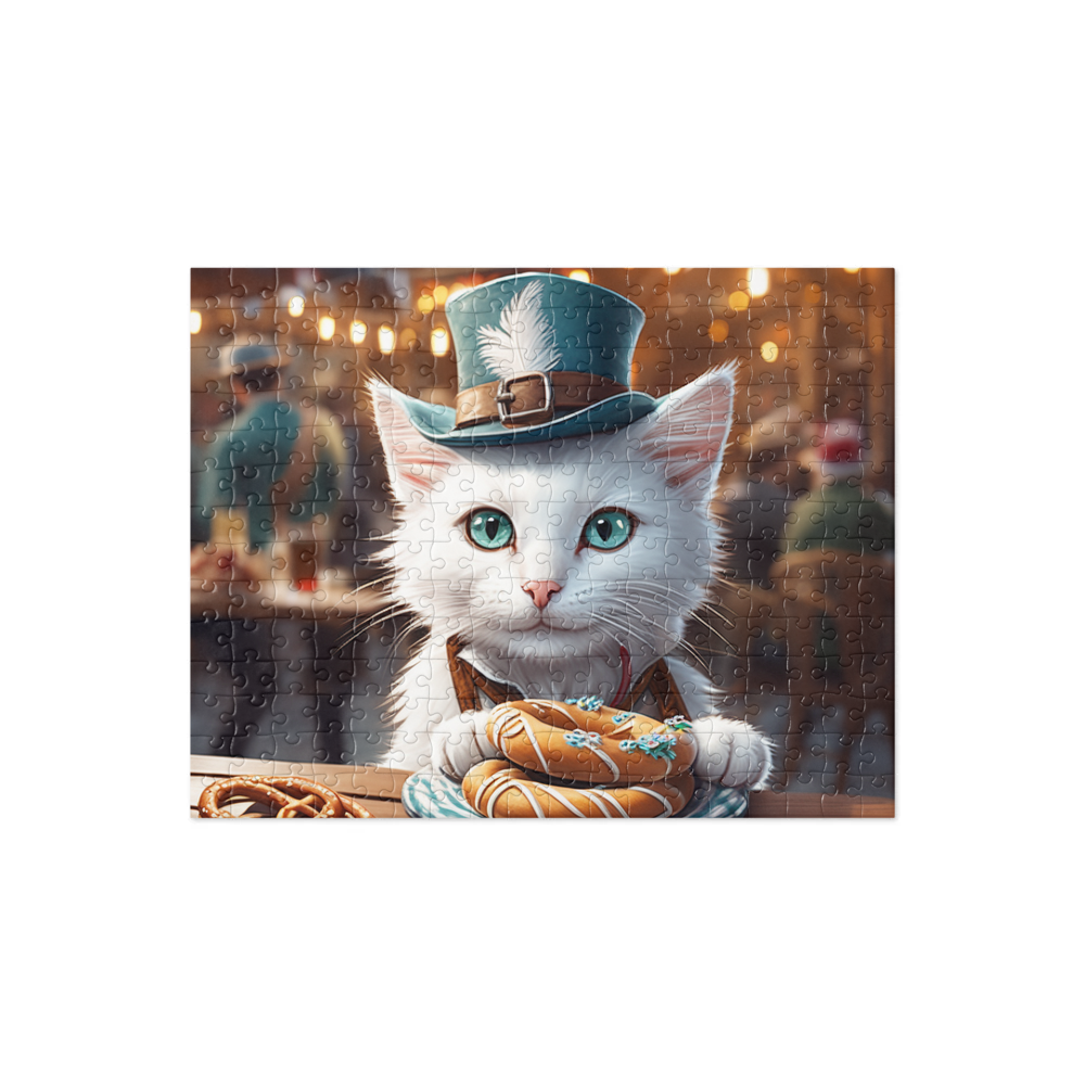 PugMug Custom White Companion Cat Jigsaw Puzzle