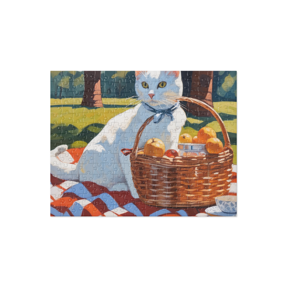 PugMug Custom White Companion Cat Jigsaw Puzzle