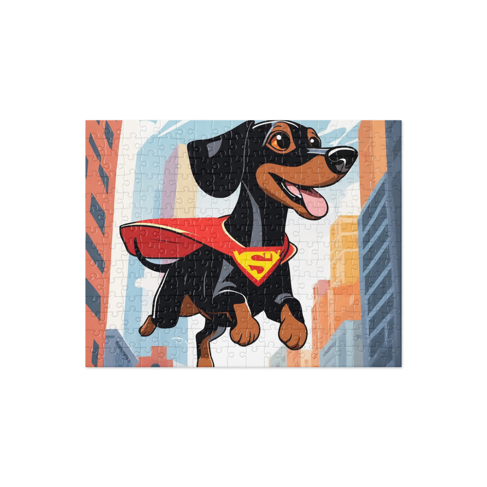 PugMug Custom Black Dachshund Jigsaw Puzzle