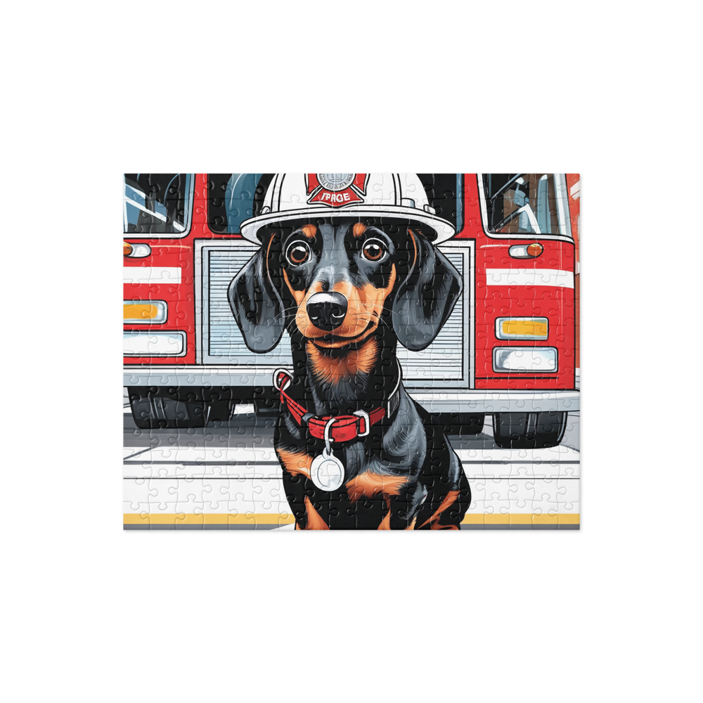 PugMug Custom Black Dachshund Jigsaw Puzzle