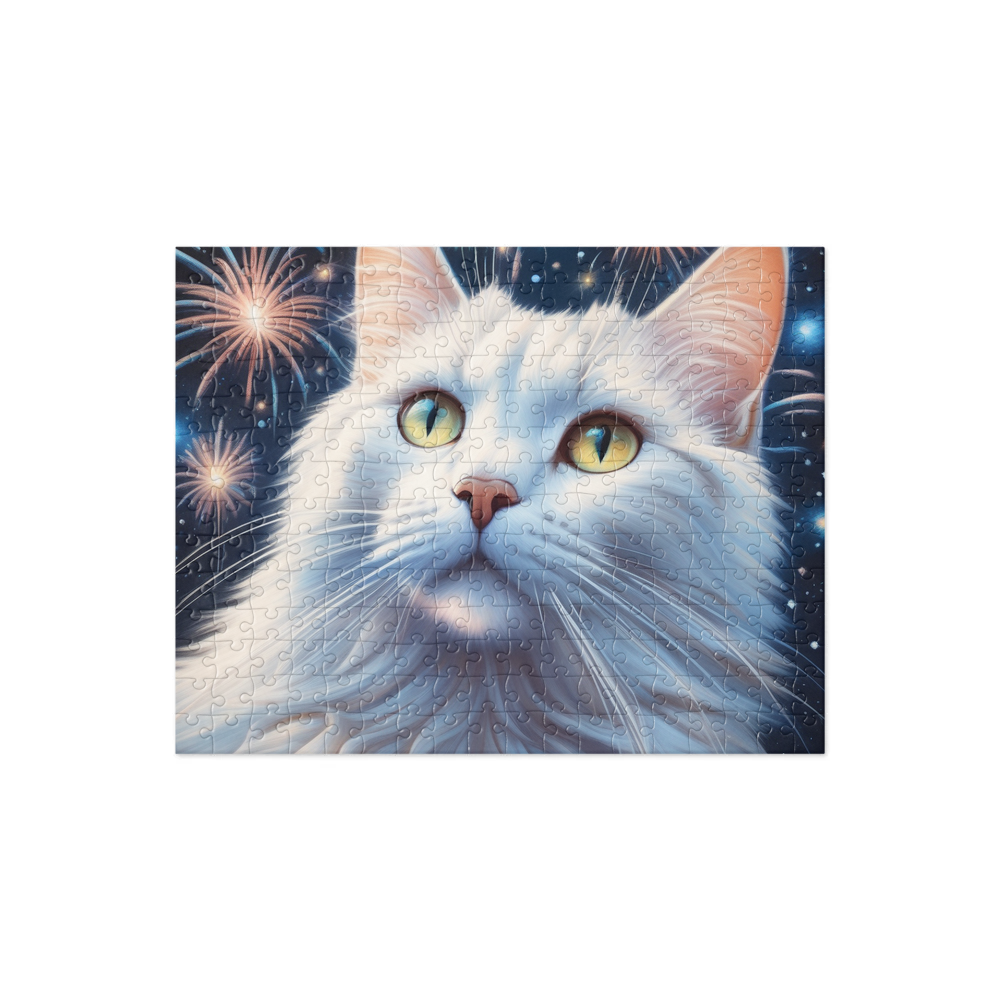 PugMug Custom White Companion Cat Jigsaw Puzzle