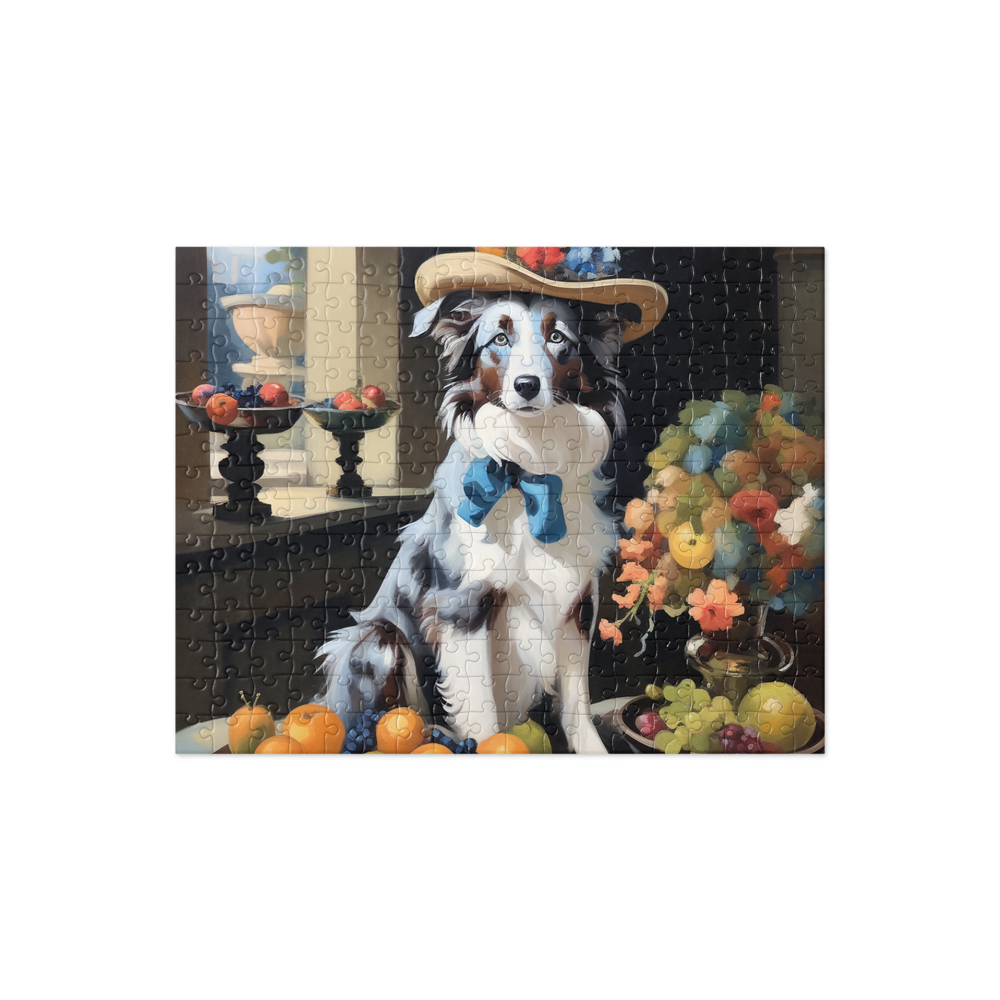 PugMug Custom Blue Merle Border Collie Jigsaw Puzzle