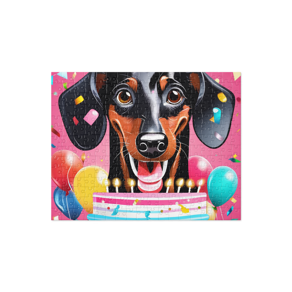 PugMug Custom Black Dachshund Jigsaw Puzzle