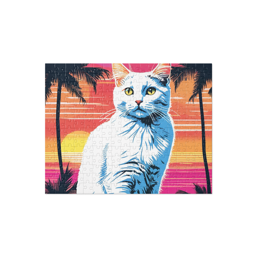 PugMug Custom White Companion Cat Jigsaw Puzzle