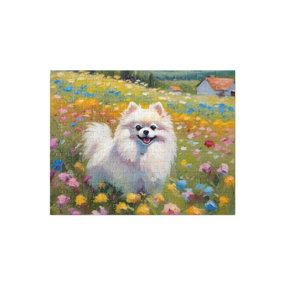 PugMug Custom White Pomeranian Jigsaw Puzzle