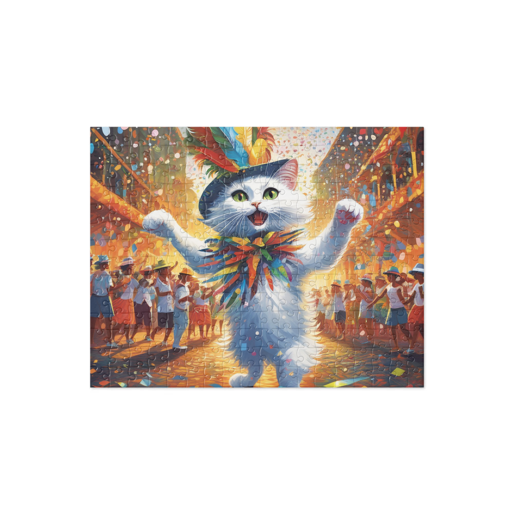 PugMug Custom White Companion Cat Jigsaw Puzzle