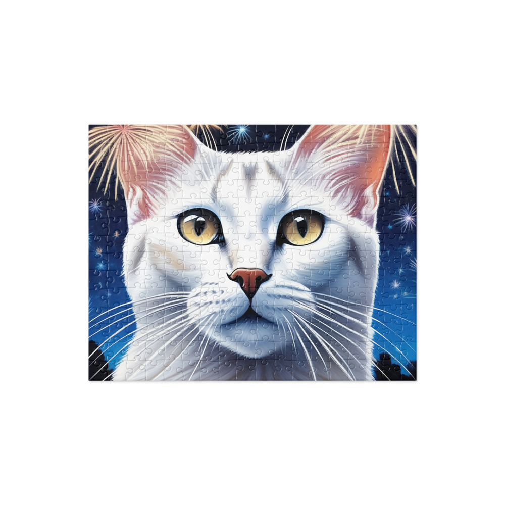 PugMug Custom White Abyssinian Cat Jigsaw Puzzle