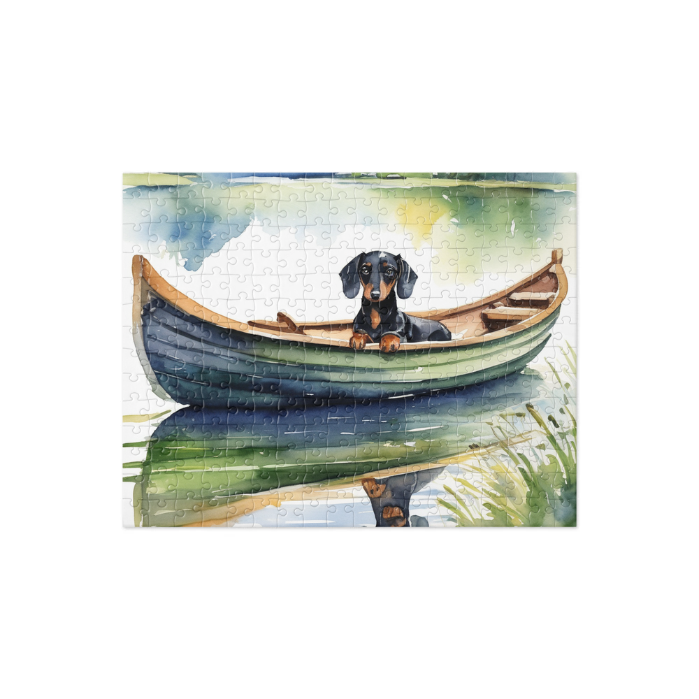 PugMug Custom Black Dachshund Jigsaw Puzzle