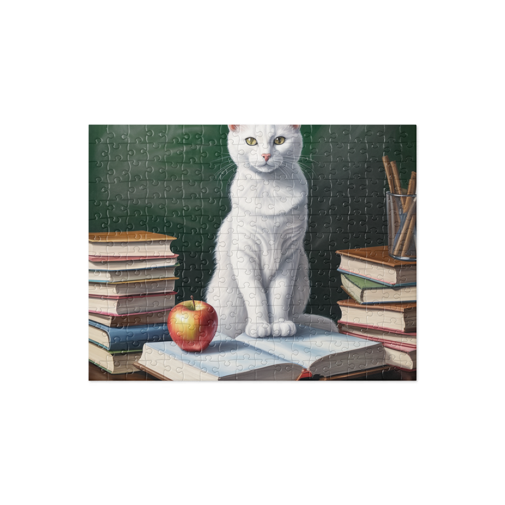 PugMug Custom White Companion Cat Jigsaw Puzzle
