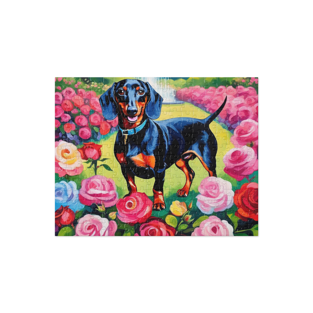 PugMug Custom Black Dachshund Jigsaw Puzzle