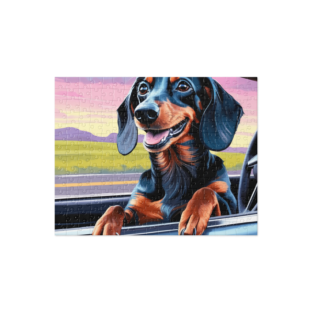 PugMug Custom Black Dachshund Jigsaw Puzzle