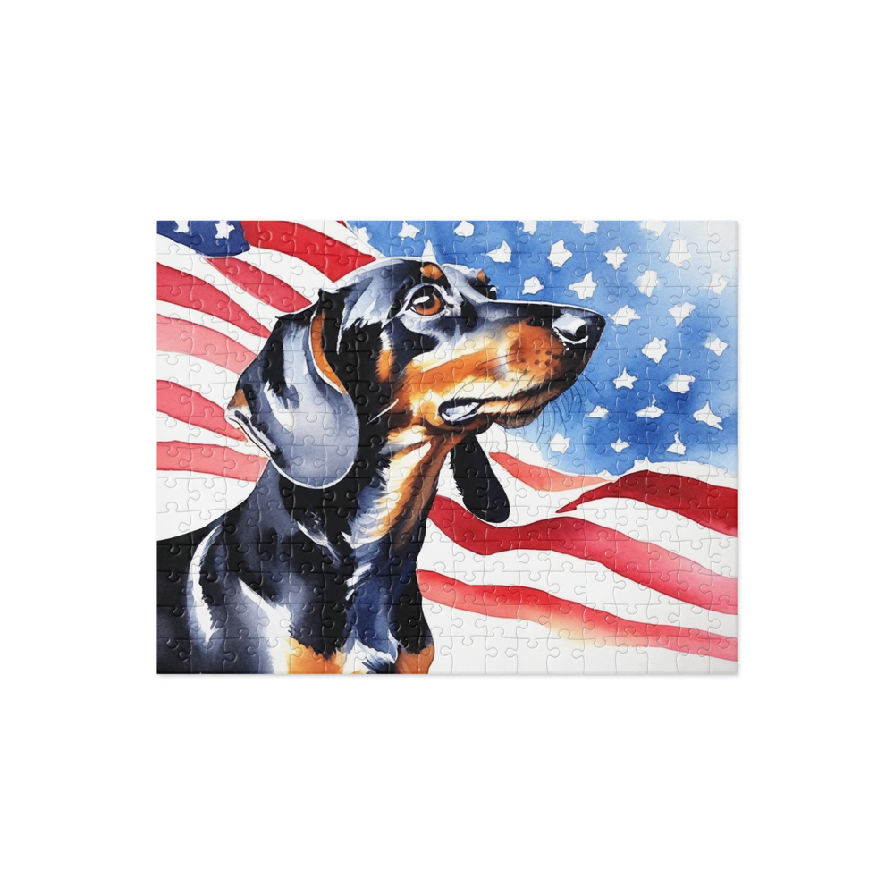 PugMug Custom Black Dachshund Jigsaw Puzzle