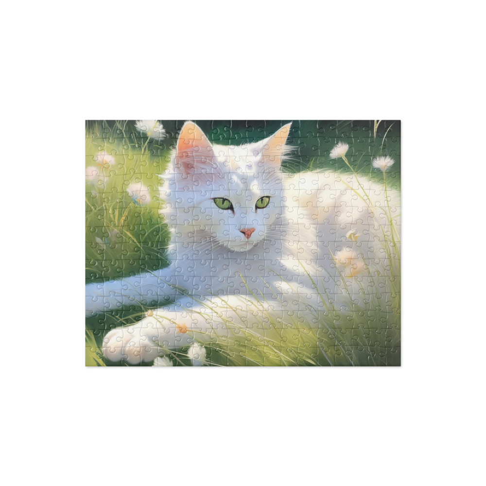 PugMug Custom White Companion Cat Jigsaw Puzzle